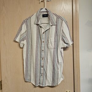 Lucky Brand Cream Striped Button Down Shirt